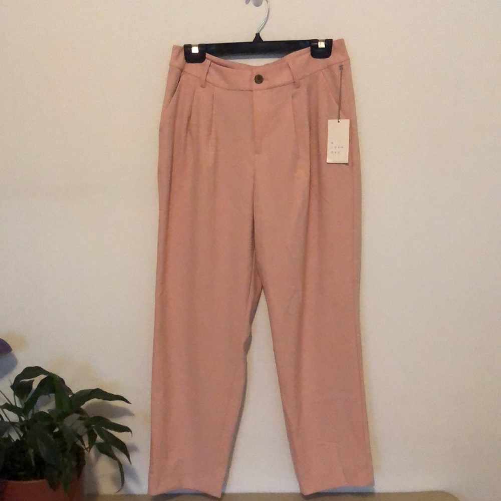 A new day, pink dress pants